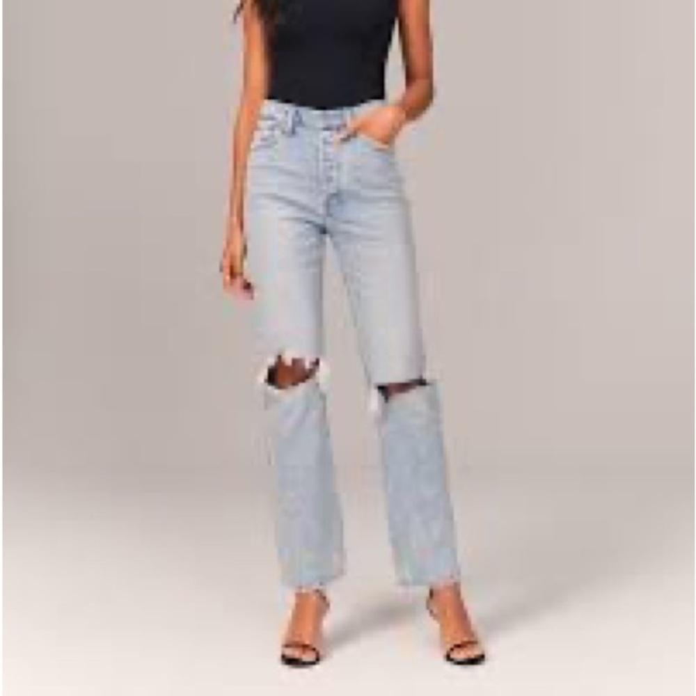 Abercrombie high rise dad jeans